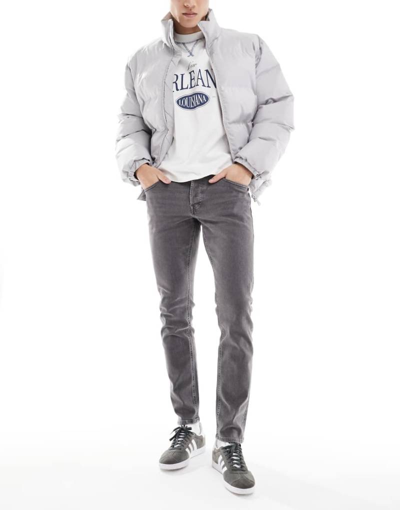 Jack & Jones - Glenn - Schmal geschnittene Jeans in verwaschenem Grau von Jack & Jones