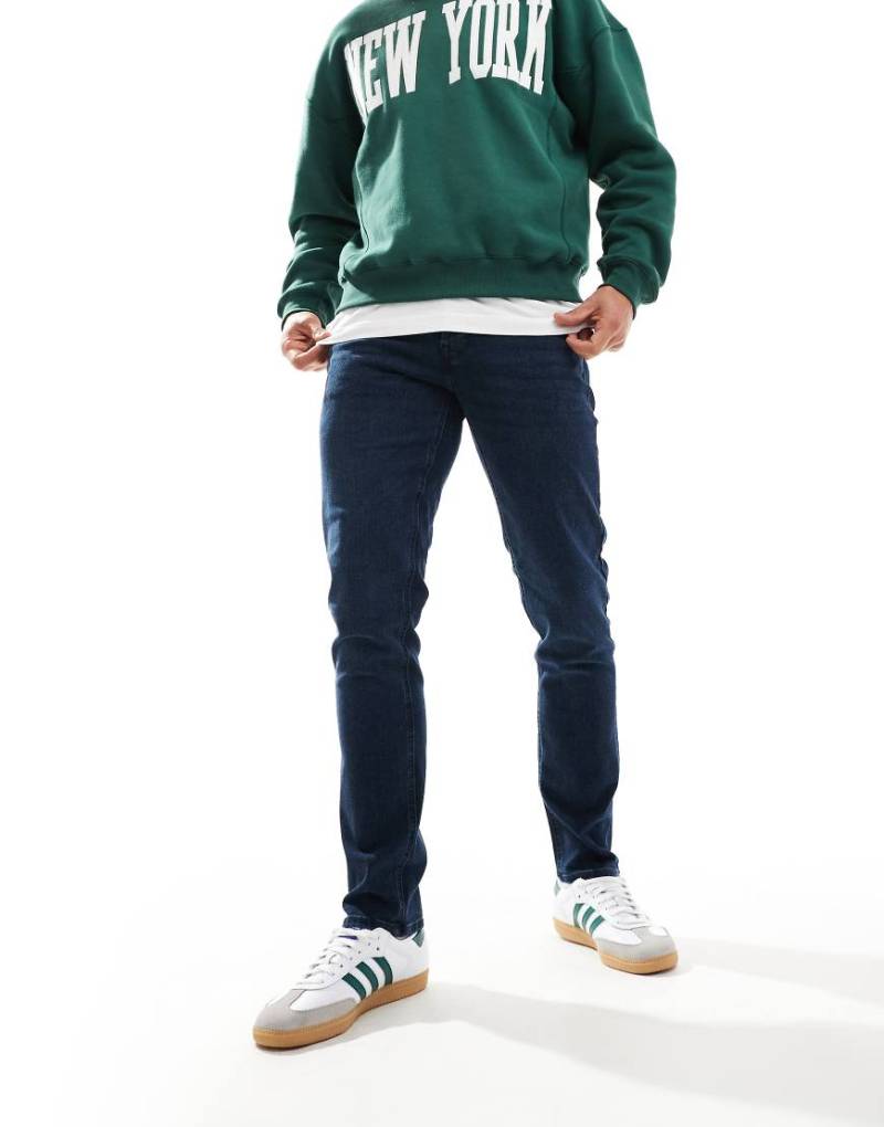 Jack & Jones - Glenn - Schmal geschnittene Jeans in Dunkelblau/Schwarz von Jack & Jones