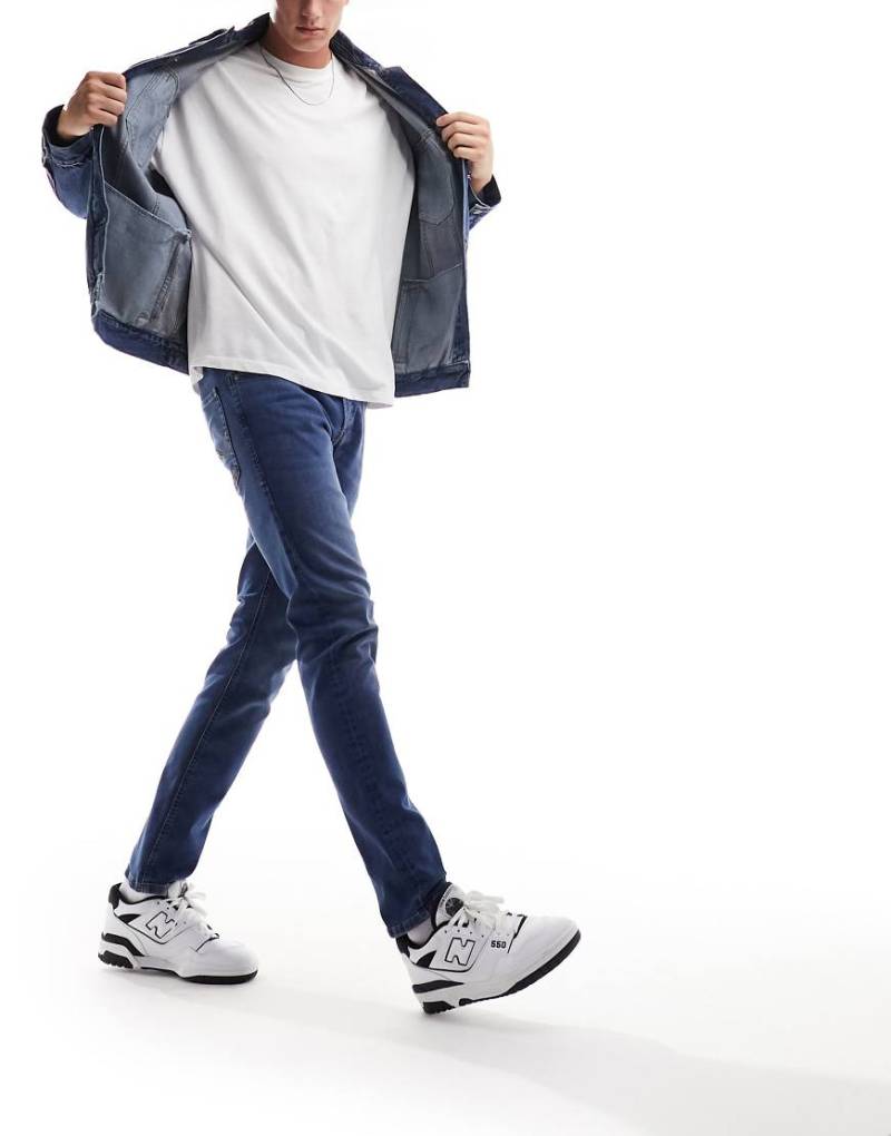 Jack & Jones - Glenn - Schmal geschnittene Jeans in Mittelblau von Jack & Jones