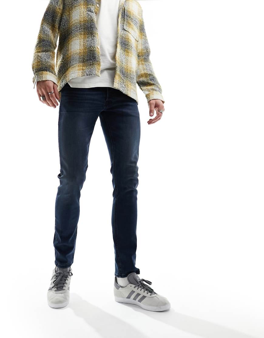 Jack & Jones - Glenn - Schmal geschnittene Jeans in dunkelblauer Waschung von Jack & Jones