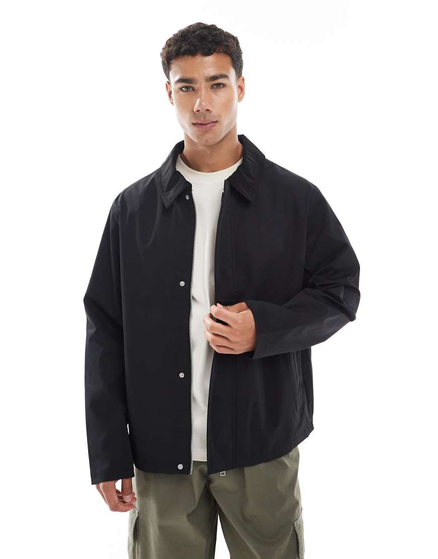 Jack & Jones - Harrington-Jacke in Schwarz mit Cordkragen von Jack & Jones