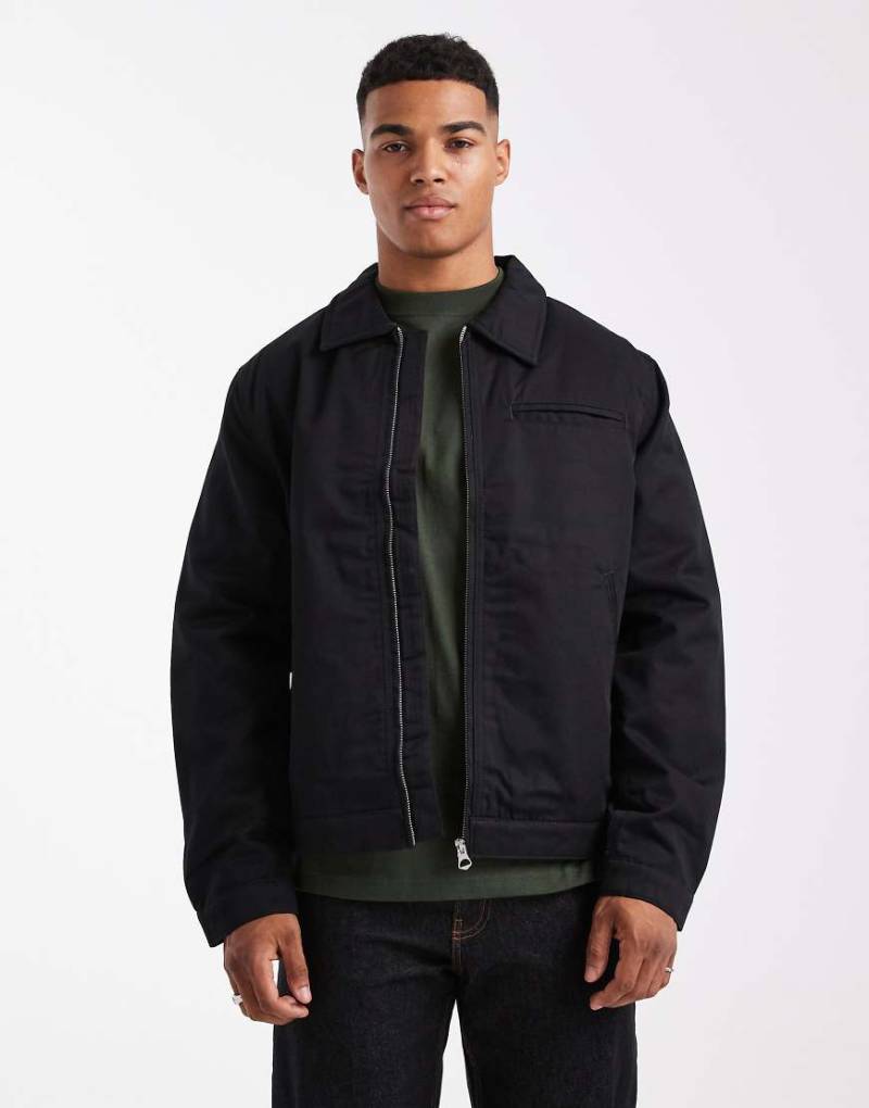 Jack & Jones - Harrington-Jacke in Schwarz mit doppeltem Reißverschluss von Jack & Jones