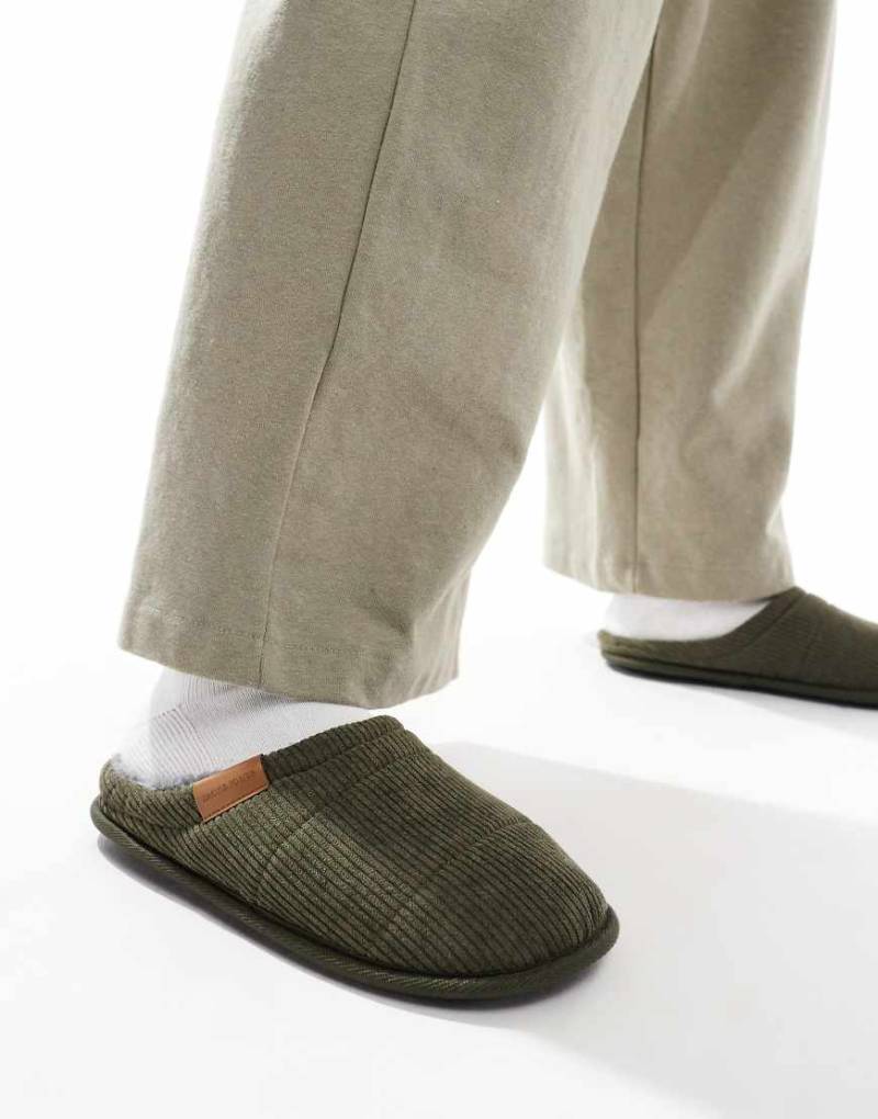 Jack & Jones - Hausschuhe aus Cord in Grün von Jack & Jones