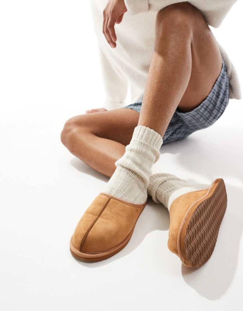 Jack & Jones - Hausschuhe aus Wildleder in Hellbraun von Jack & Jones
