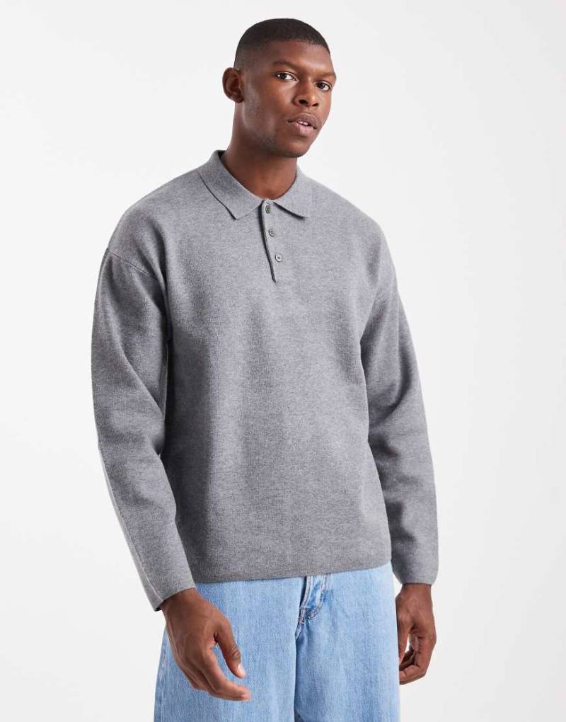 Jack & Jones - Hochwertiges Strick-Polohemd in Grau von Jack & Jones
