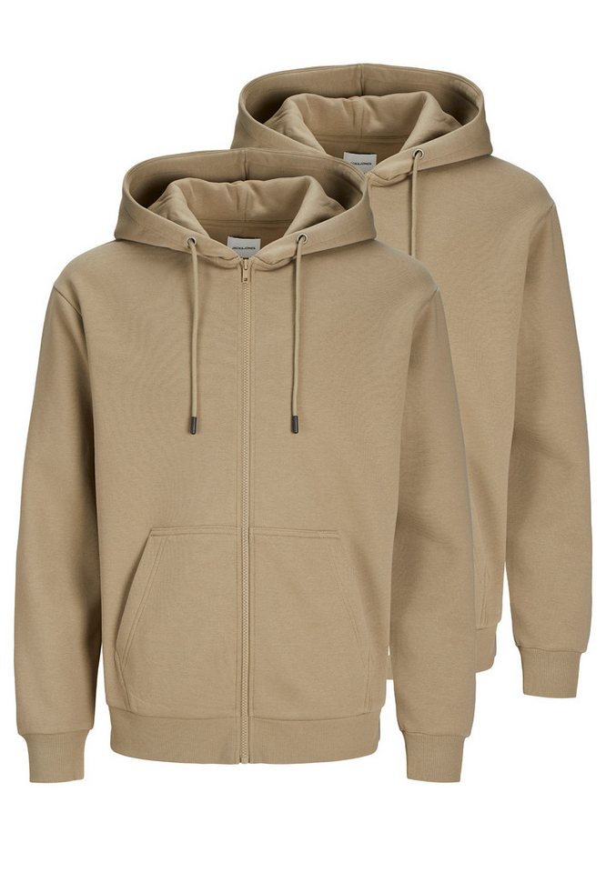 Jack & Jones Hoodie 2er Pack Bradley (Spar-Set, 2-tlg) Sweatjacke / Hoodie - Atmungsaktiv - Kapuzenjacke aus Sweat von Jack & Jones
