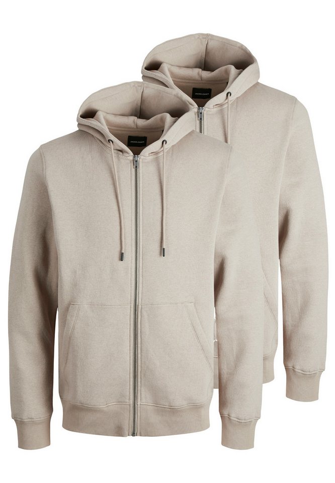 Jack & Jones Hoodie 2er Pack Bradley (Spar-Set, 2-tlg) Sweatjacke / Hoodie - Atmungsaktiv - Kapuzenjacke aus Sweat von Jack & Jones
