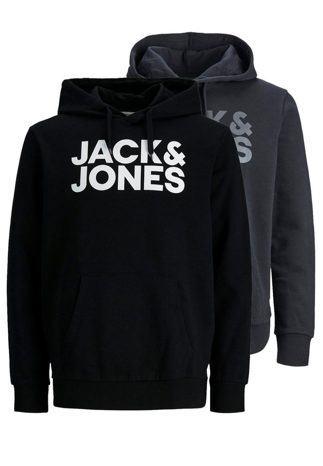 Jack & Jones Hoodie 2er Pack Corp (Spar-Set, 2-tlg) Sweatshirt / Hoodie - Baumwolle - Atmungsaktiv von Jack & Jones