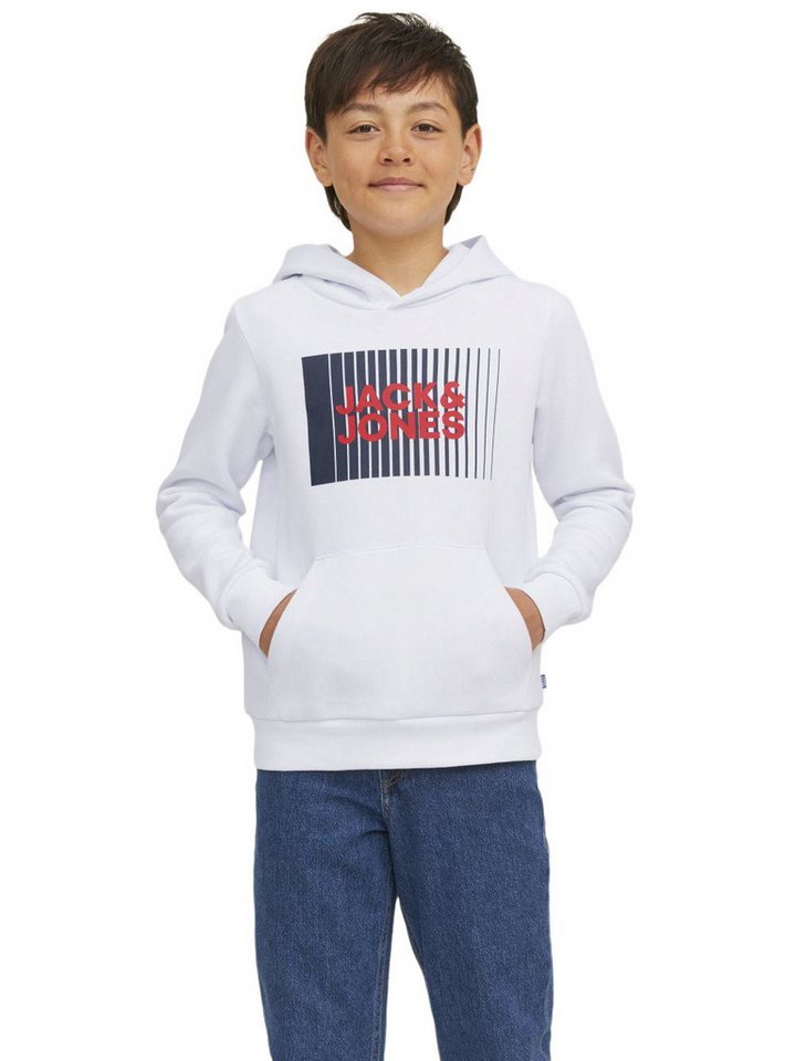 Jack & Jones Hoodie Herren Hoodie JJECORP LOGO SWEAT HOOD PLAY JNR Regular Fit Longsleeve Sweatshirt mit Cross-Over-Kragen und Kängurutasche von Jack & Jones