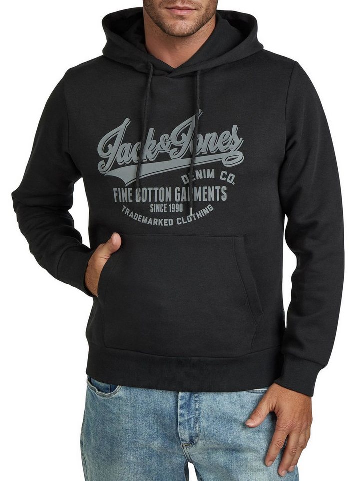 Jack & Jones Kapuzenpullover Herren Hoodie JJEADRIAN Regular Fit Longsleeve Sweatshirt mit Kängurutasche von Jack & Jones