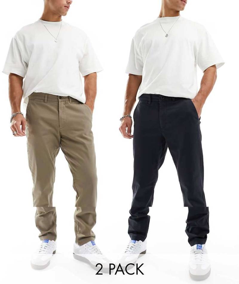 Jack & Jones Intelligence - Chinohosen in Beige und Marineblau im 2er-Pack-Mehrfarbig von Jack & Jones