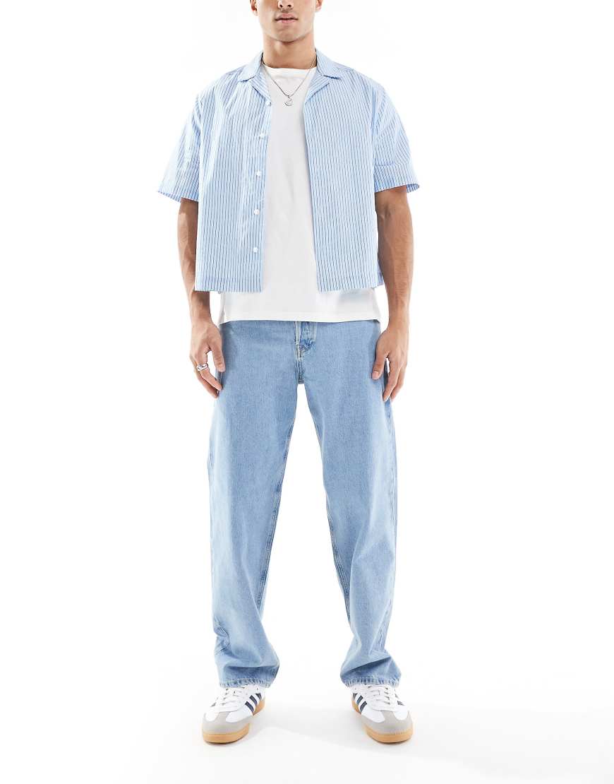 Jack & Jones Intelligence - Eddie - Weite Jeans in Stonewash-Blau von Jack & Jones