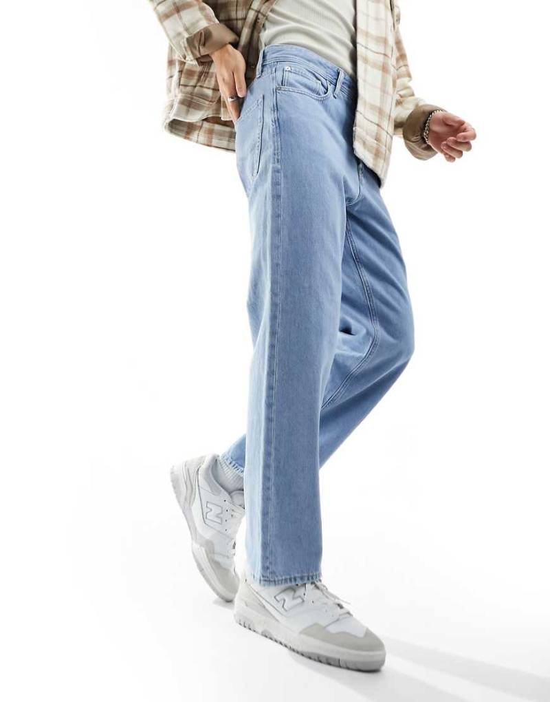 Jack & Jones Intelligence - Eddie - Weite Jeans in hellblauer Waschung von Jack & Jones