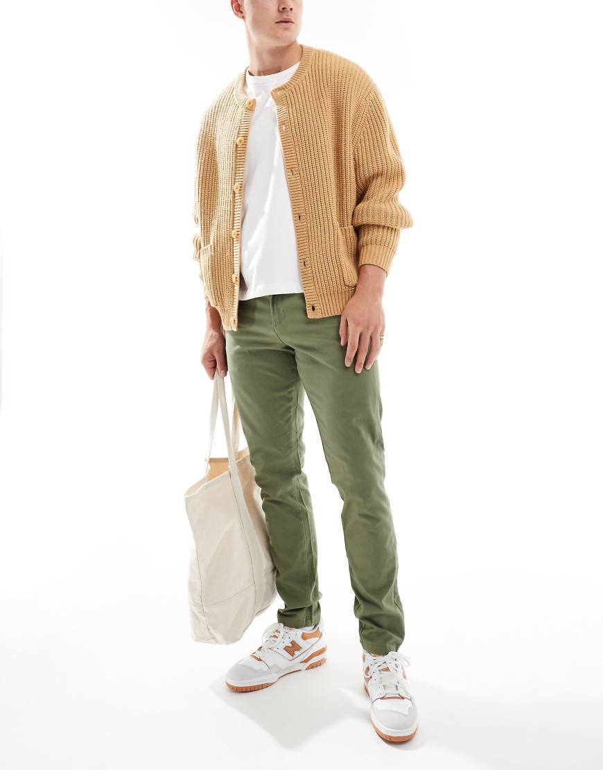 Jack & Jones Intelligence - Schmal geschnittene Chinohose in Khaki-Grün von Jack & Jones