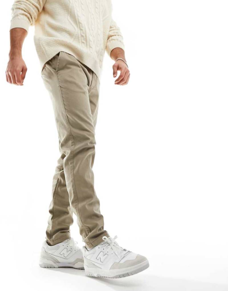 Jack & Jones Intelligence - Schmal geschnittene Chinos in Sandbraun-Neutral von Jack & Jones
