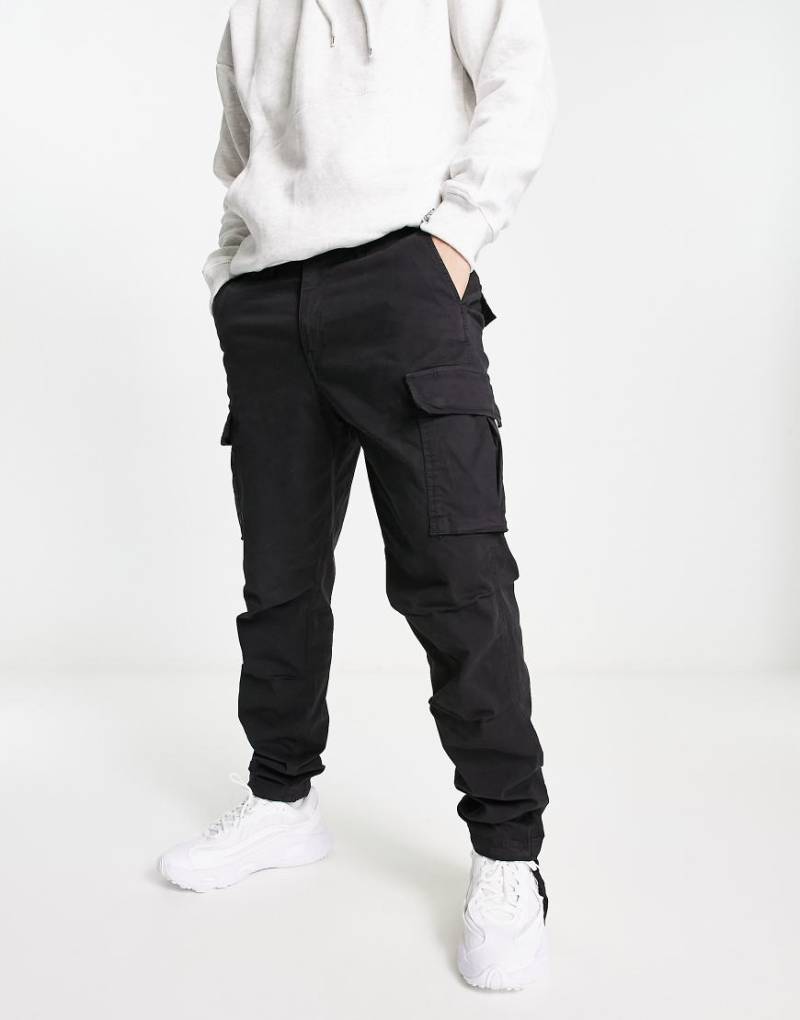 Jack & Jones Intelligence - Schmal zulaufende Cargohose in gewaschenem Schwarz von Jack & Jones
