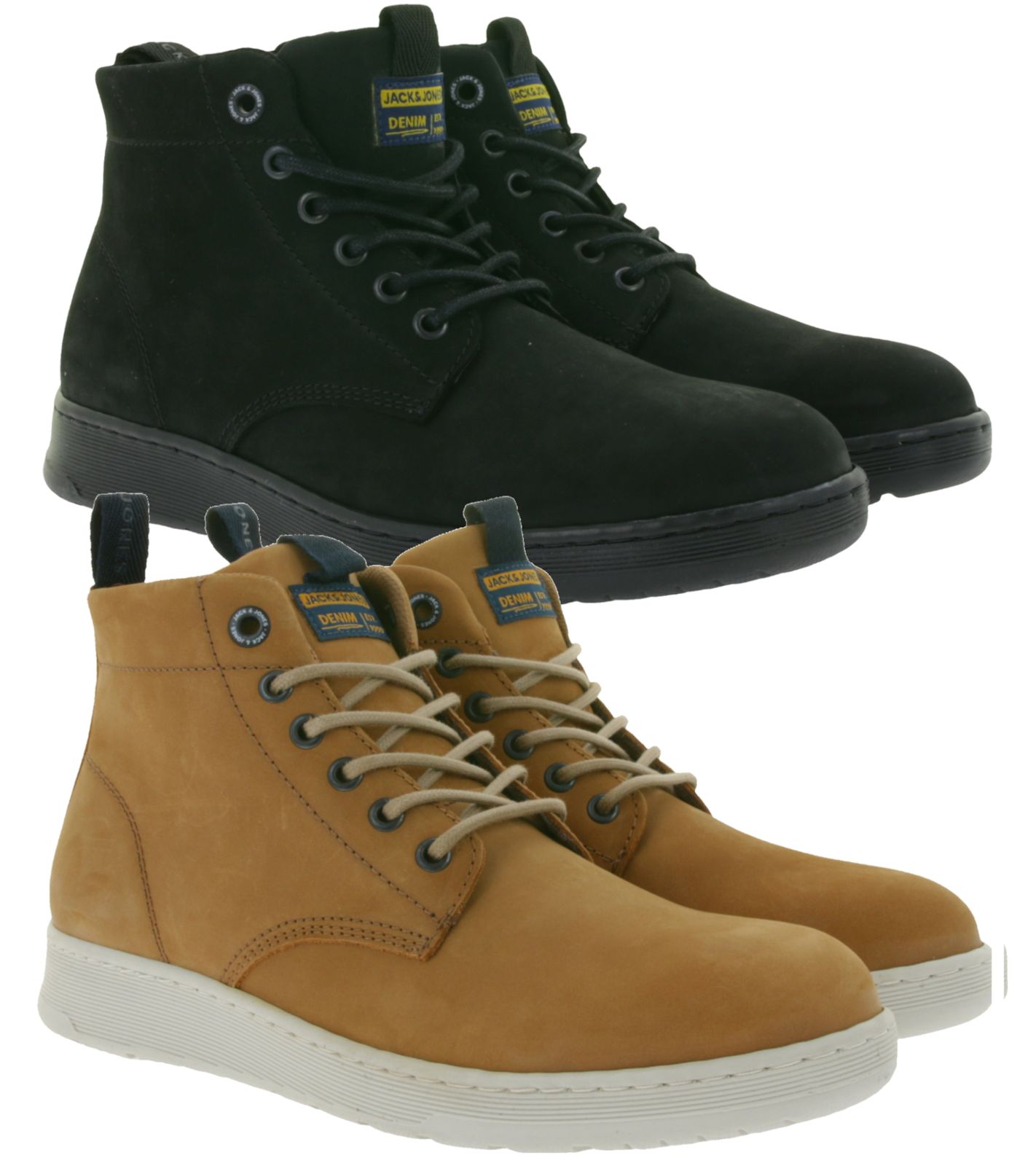 Jack & Jones JFWArnott Nubuck Boot SN Herren Ankle-Stiefel mit Blockabsatz Herbst-Schuhe 12215530 Beige oder Schwarz von Jack & Jones