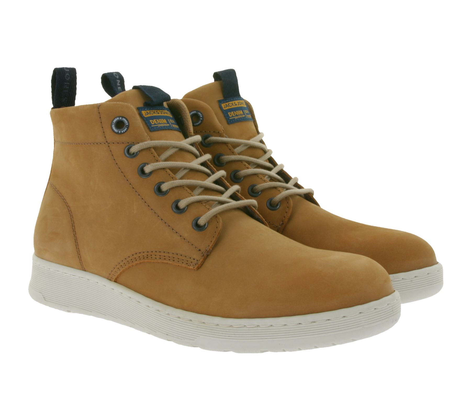 Jack & Jones JFWArnott Nubuck Boot SN Herren Ankle-Stiefel mit Blockabsatz Herbst-Boots 12215530 Beige von Jack & Jones