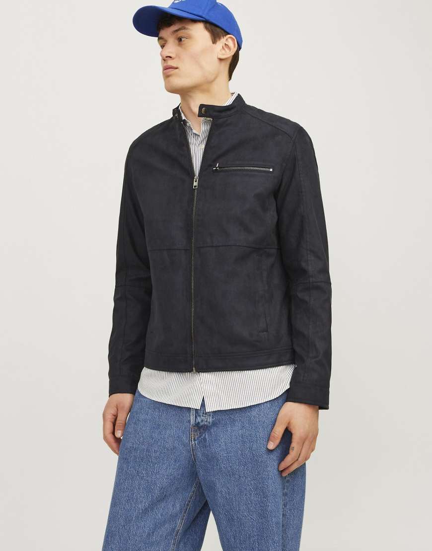 Jack & Jones - Jacke aus Kunstleder in Tiefschwarz von Jack & Jones