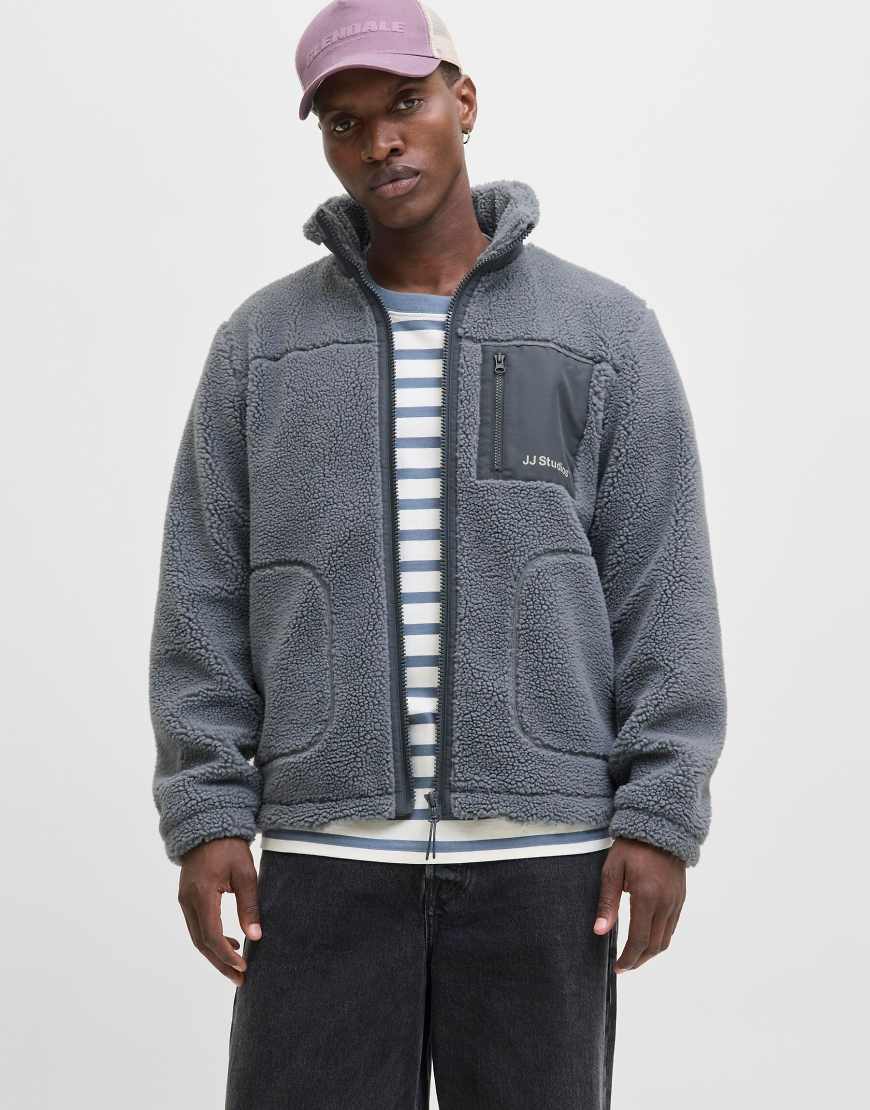 Jack & Jones - Jacke aus Teddyfell in Stormy Weather-Grün von Jack & Jones