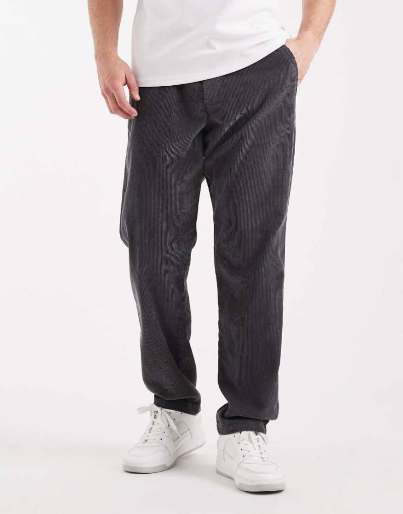 Jack & Jones - Kane - Relaxed Fit Cordhose in Grau mit Kordelzugbund von Jack & Jones