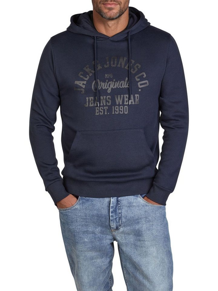 Jack & Jones Kapuzenpullover Herren Hoodie JJEADRIAN Regular Fit Longsleeve Sweatshirt mit Kängurutasche von Jack & Jones