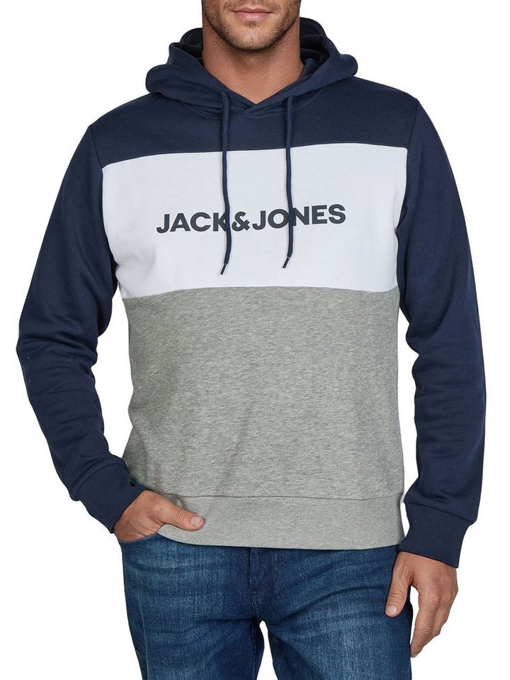 Jack & Jones Kapuzenpullover Herren Hoodie JWHLOGO BLOCKING Regular Fit Sweatshirt mir Kängurutasche von Jack & Jones