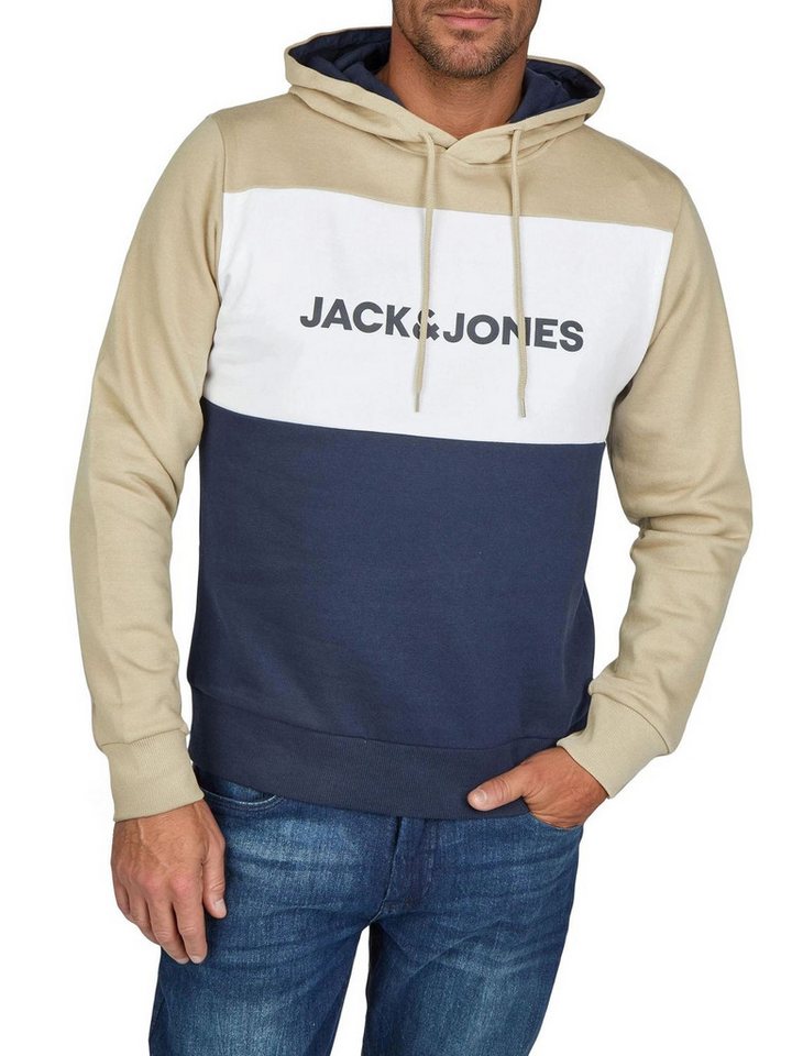 Jack & Jones Kapuzenpullover Herren Hoodie JWHLOGO BLOCKING Regular Fit Sweatshirt mir Kängurutasche von Jack & Jones