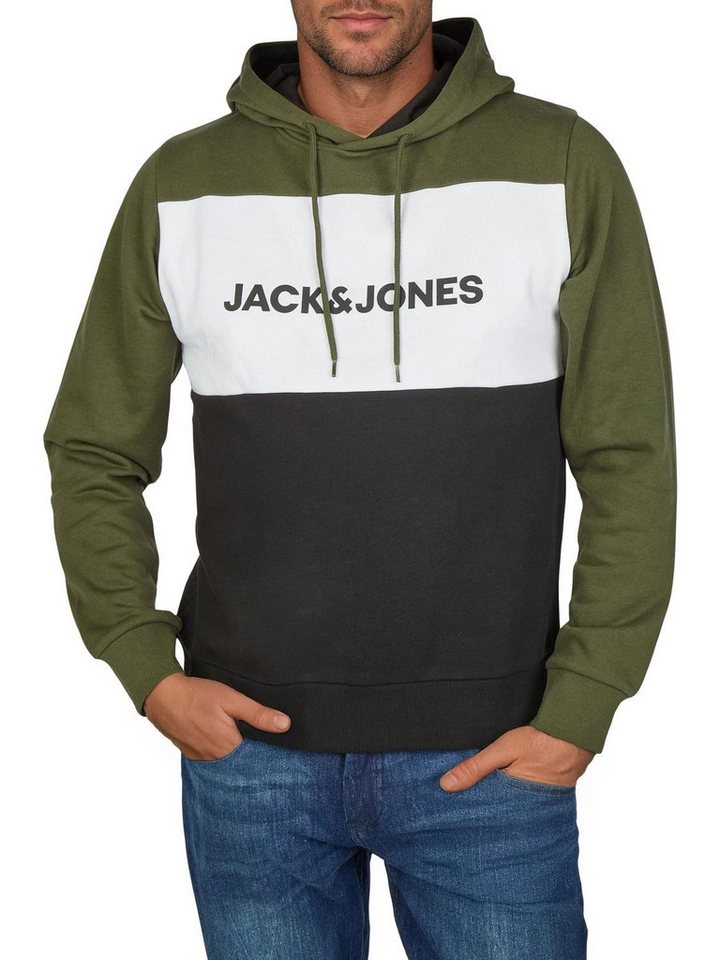 Jack & Jones Kapuzenpullover Herren Hoodie JWHLOGO BLOCKING Regular Fit Sweatshirt mir Kängurutasche von Jack & Jones