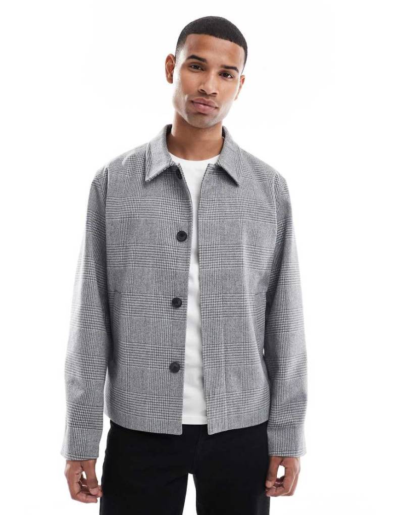 Jack & Jones - Kastige Jacke aus Wollmix in Grau von Jack & Jones