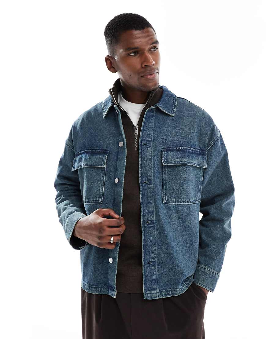 Jack & Jones - Kastige Jeansjacke in Blau von Jack & Jones
