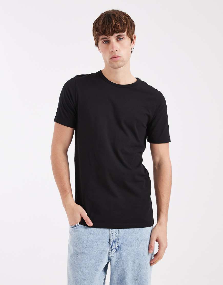 Jack & Jones - Kurzärmliges, schmal geschnittenes T-Shirt in Schwarz von Jack & Jones