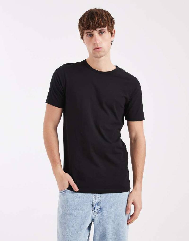 Jack & Jones - Kurzärmliges, schmal geschnittenes T-Shirt in Schwarz von Jack & Jones