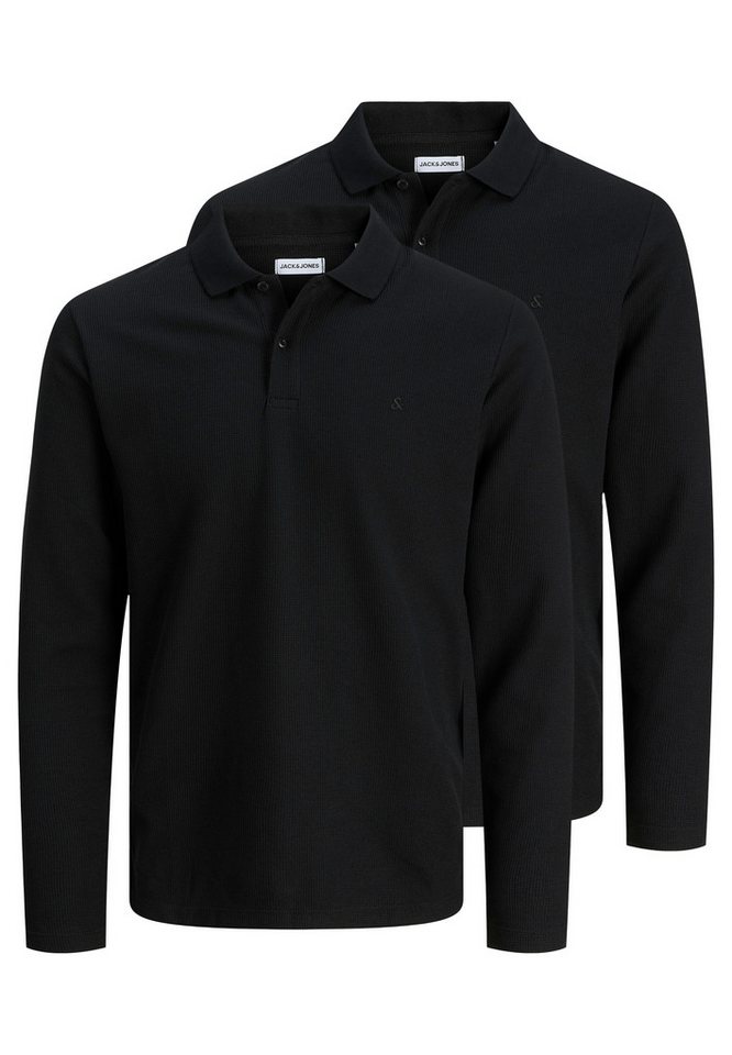Jack & Jones Langarm-Poloshirt 2er Pack Austin (Spar-Set, 2-tlg) Poloshirt - Atmungsaktiv - Vielseitiges Basic von Jack & Jones