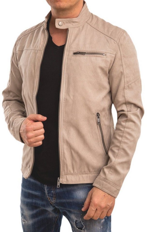 Jack & Jones Lederjacke Biker Jacke aus Lederimitat von Jack & Jones