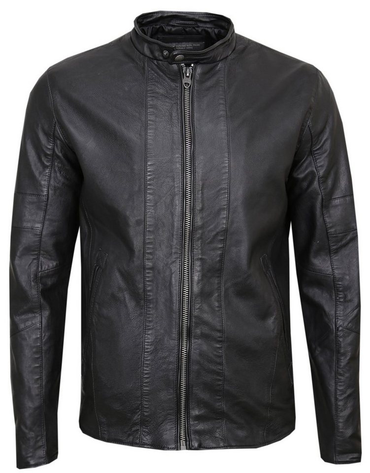 Jack & Jones Lederjacke Biker »Mock« – Echtleder 100% Robustes Ziegenleder von Jack & Jones