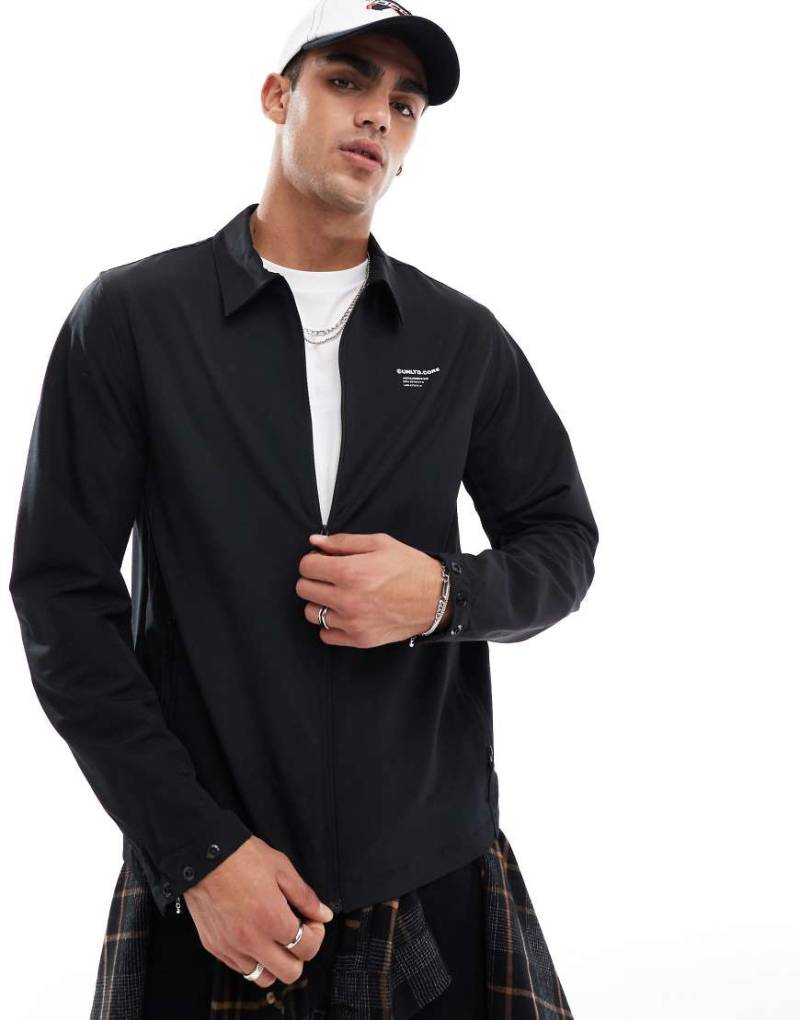 Jack & Jones - Leichte Funktionsjacke in Schwarz mit Kragen von Jack & Jones