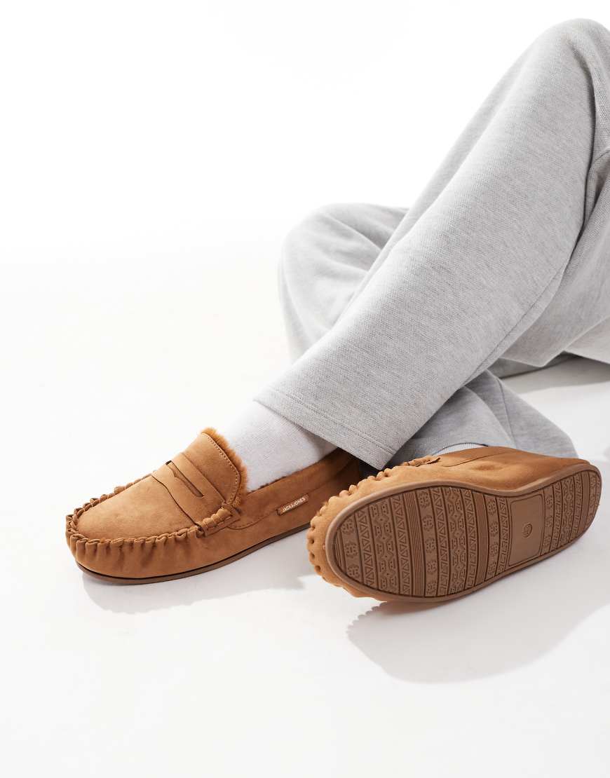 Jack & Jones - Loafer-Slipper in Beige aus Wildlederimitat-Neutral von Jack & Jones