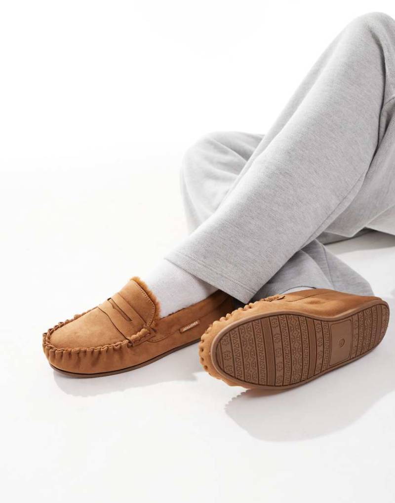 Jack & Jones - Loafer-Slipper in Beige aus Wildlederimitat-Neutral von Jack & Jones
