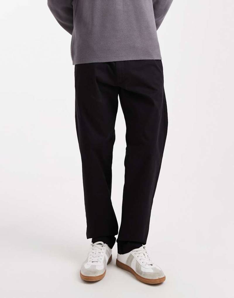 Jack & Jones - Locker geschnittene Chinohose mit Kordelzug in der Taille in Schwarz von Jack & Jones