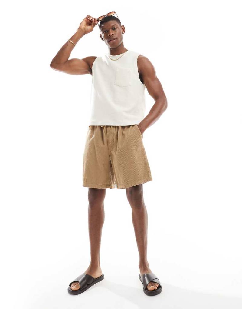 Jack & Jones - Locker geschnittene Cord-Shorts in Beige-Neutral von Jack & Jones