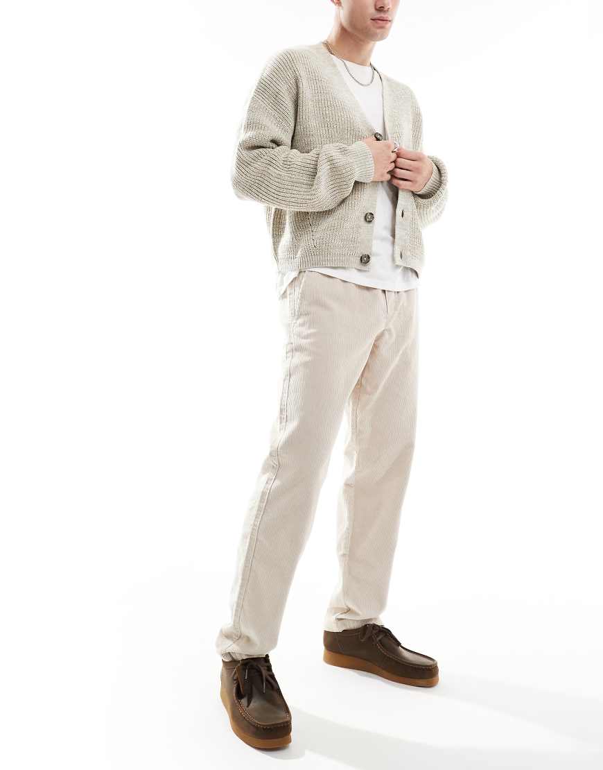 Jack & Jones - Locker geschnittene Cordhose in Hellbeige mit Kordelzug-Neutral von Jack & Jones