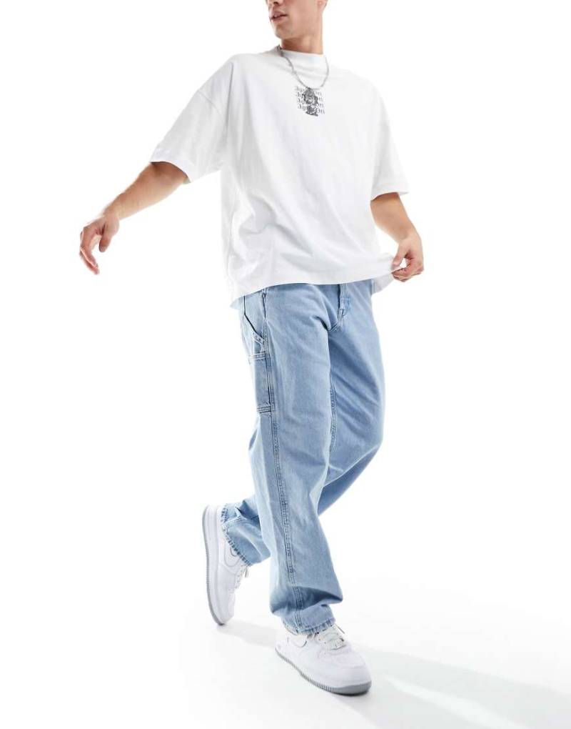 Jack & Jones - Eddie - Locker geschnittene Carpenter-Jeans in hellblauer Waschung von Jack & Jones