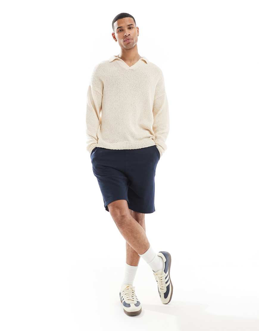 Jack & Jones - Locker geschnittene Sweat-Shorts in Marineblau von Jack & Jones