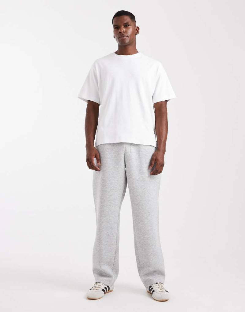 Jack & Jones - Locker geschnittene Jogginghose in Grau meliert aus Stoff in Neopren-Optik von Jack & Jones