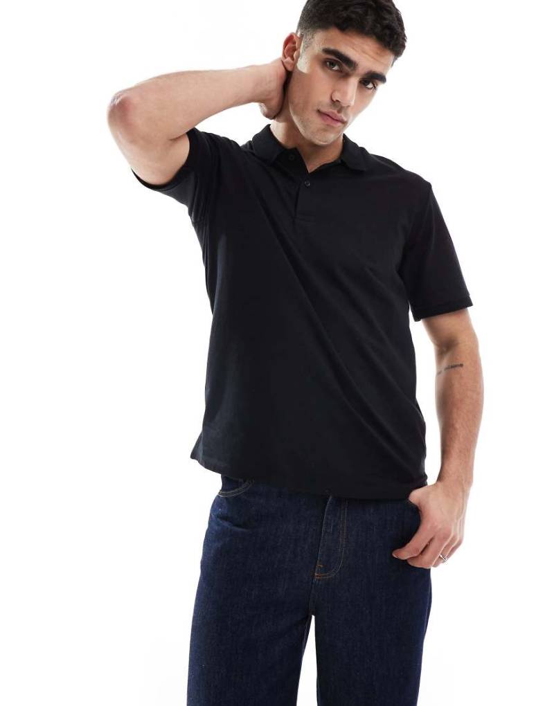 Jack & Jones - Mercerisiertes Polohemd in Schwarz von Jack & Jones