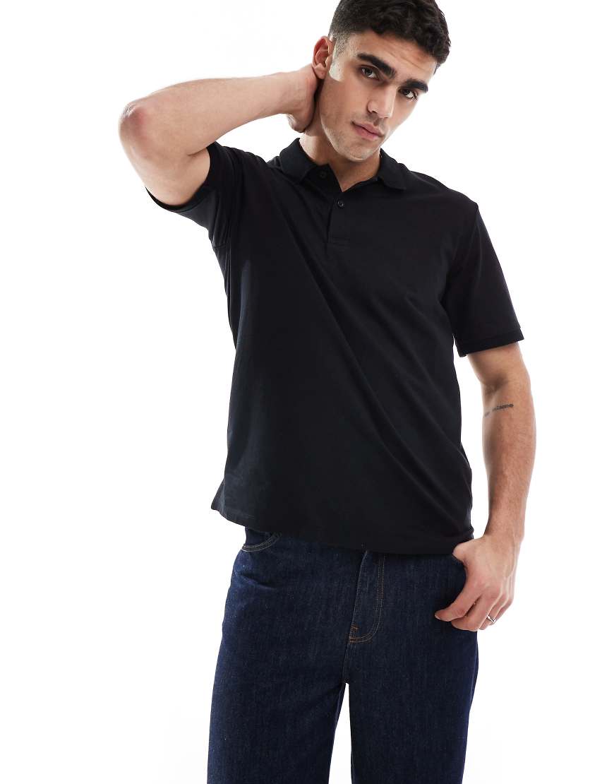 Jack & Jones - Mercerisiertes Polohemd in Schwarz von Jack & Jones