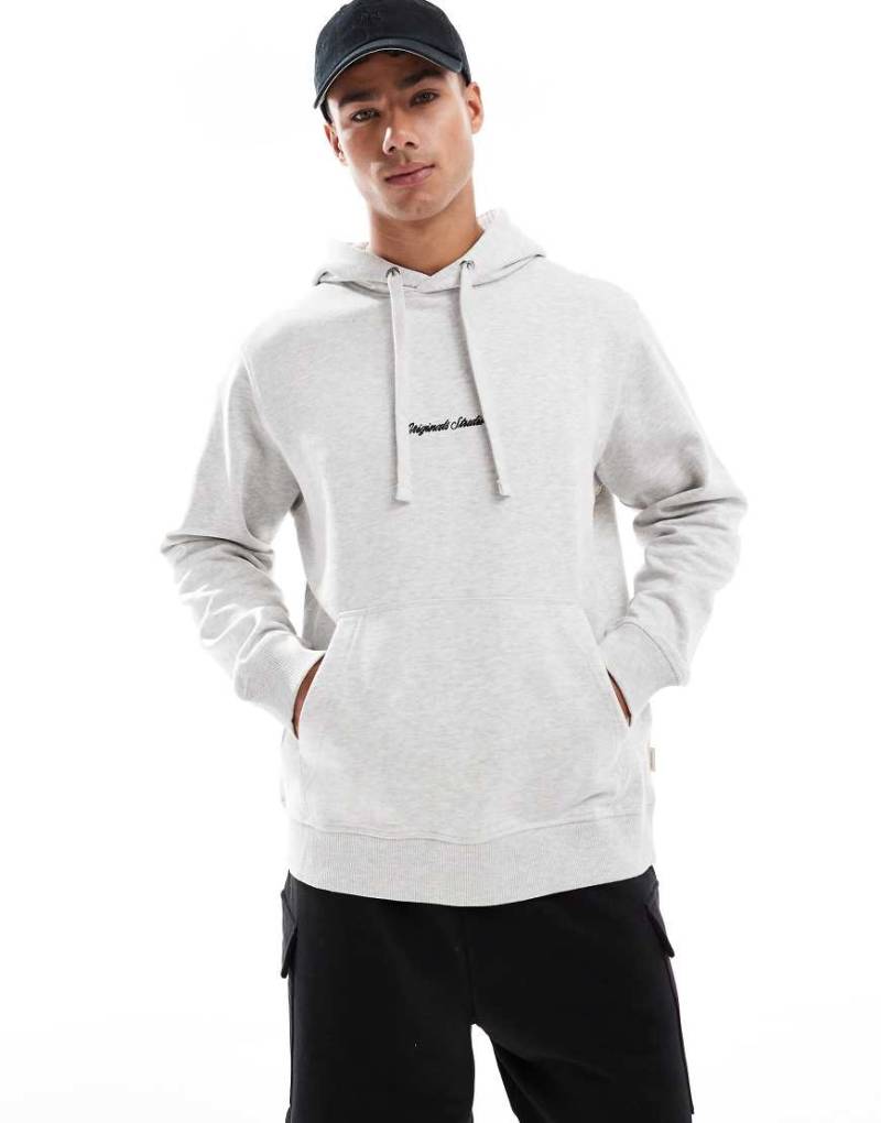 Jack & Jones - Oversize-Kapuzenpullover in Grau meliert mit Logostickerei Jack & Jones - Oversize-Kapuzenpullover in Grau meliert mit Logostickerei von Jack & Jones