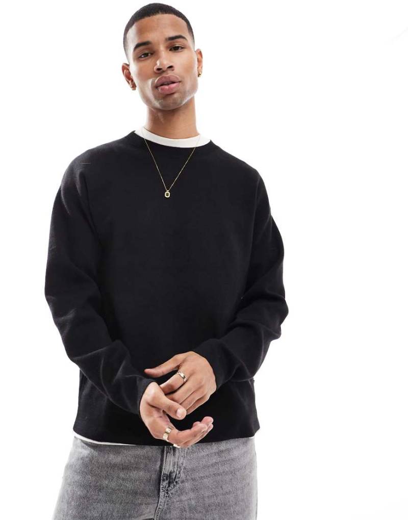 Jack & Jones - Oversize-Pullover aus kompaktem Strick in Schwarz von Jack & Jones