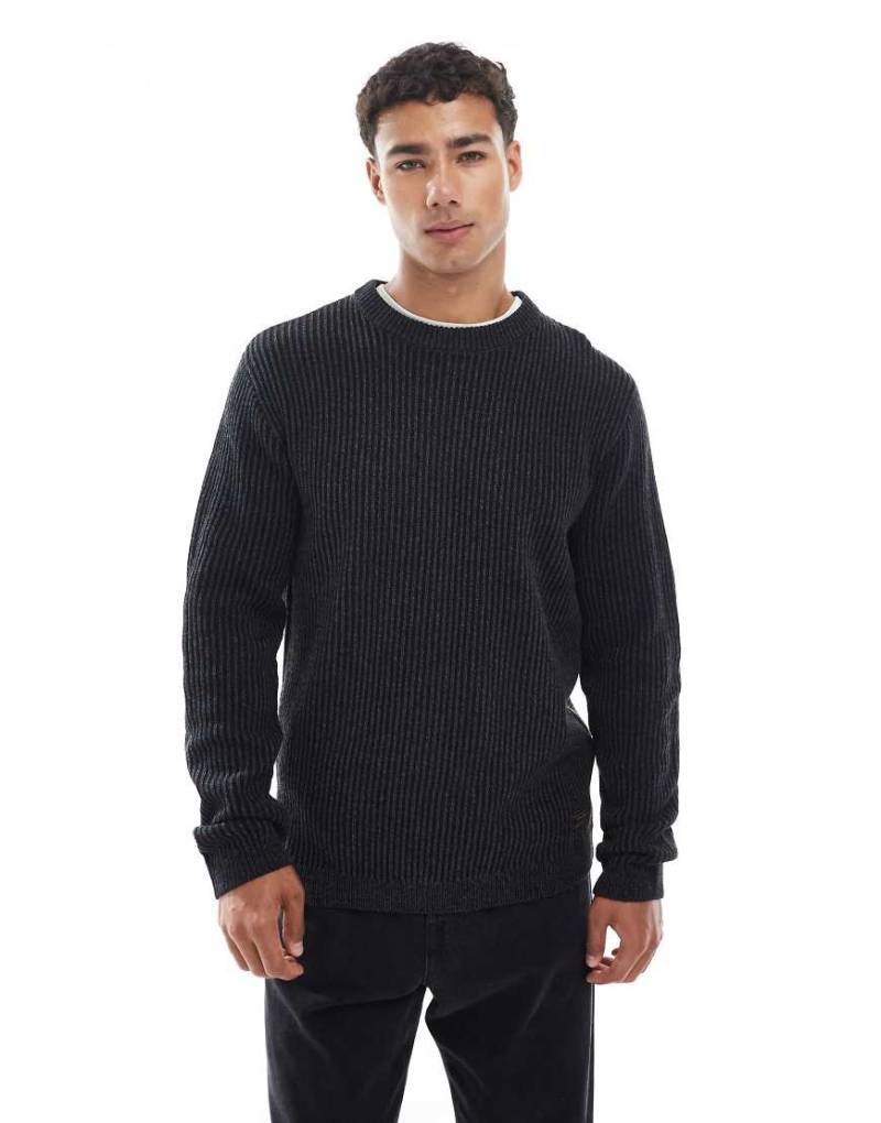 Jack & Jones - Oversize-Pullover in Schwarz mit dicker Rippenstruktur von Jack & Jones
